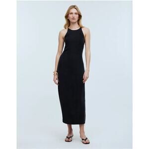 Madewell Dress Women 12 Black Crisscross Midi Slip 90s Minimalist Classic Summer